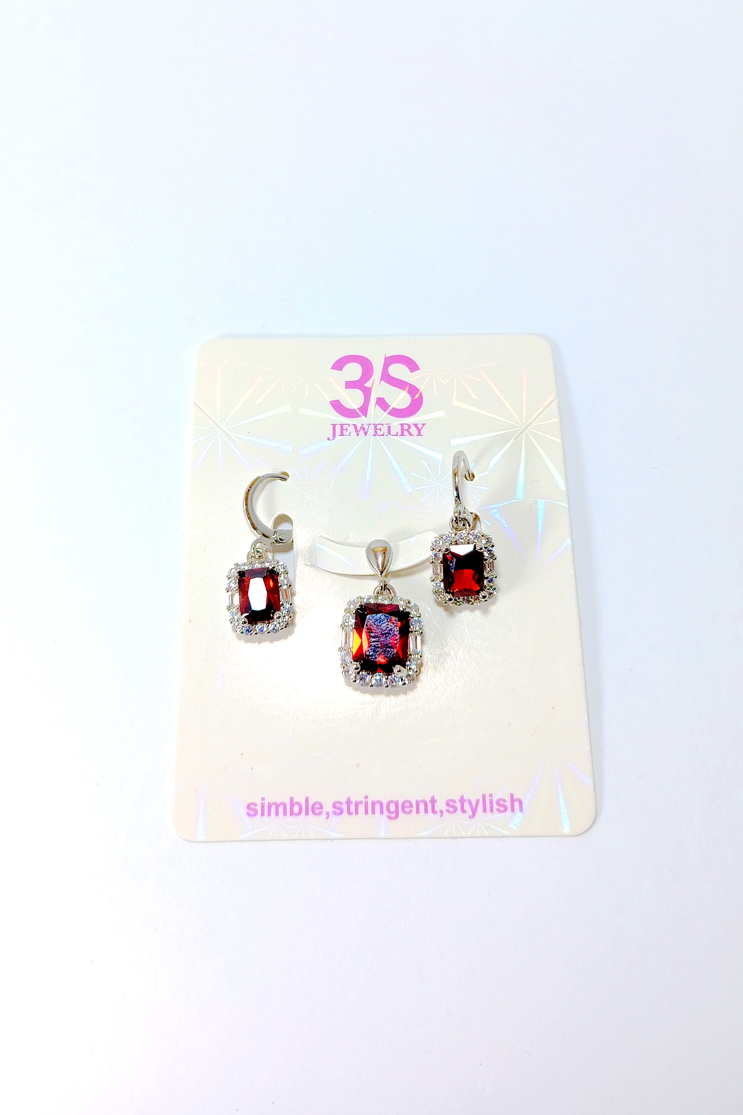 نیمست نگین قرمز پایه جواهری