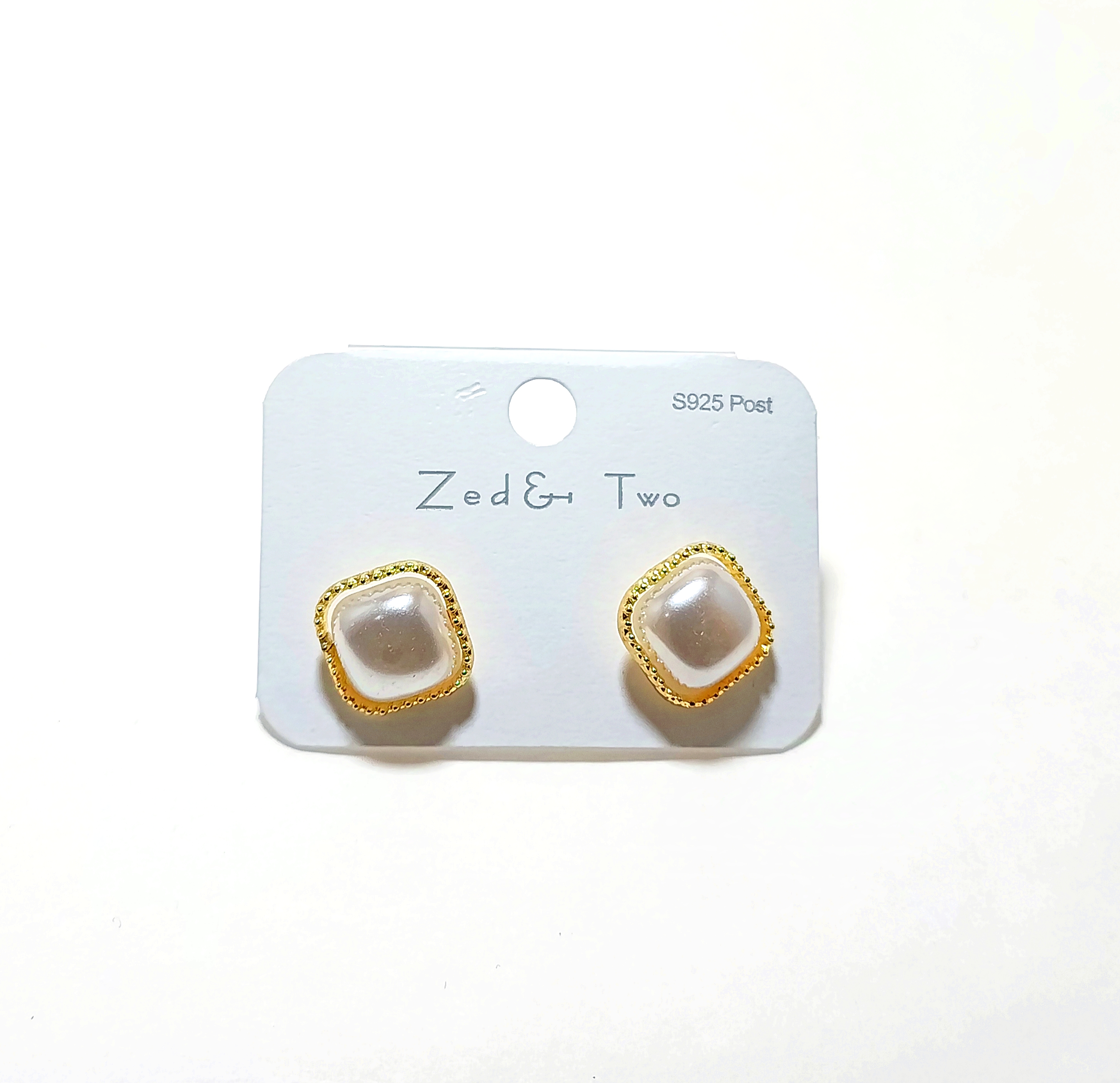 گوشواره مروارید مربعی