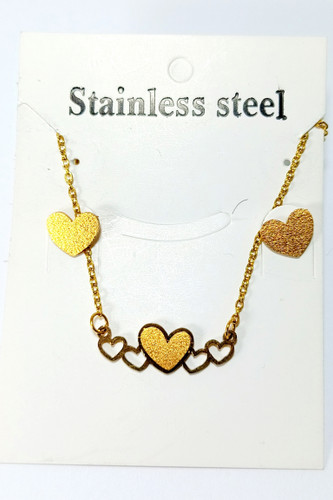 نیم ست قلبی طلایی